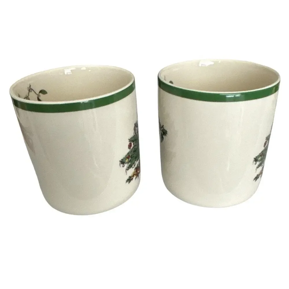 Set of 2 Spode Christmas Tree Mugs Microwave Safe